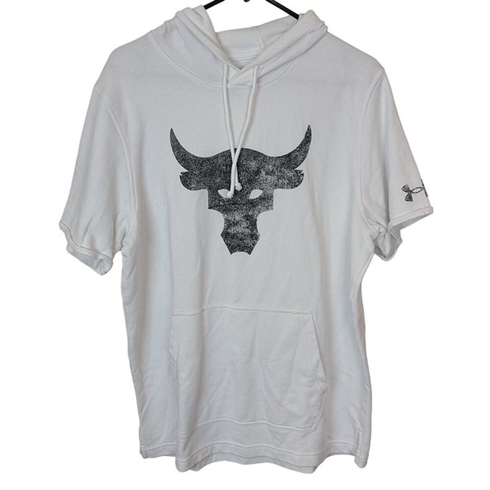 Under Armour Mens Project Rock Terry Bull SS Hoodie Sweatshirt Size L Athletic